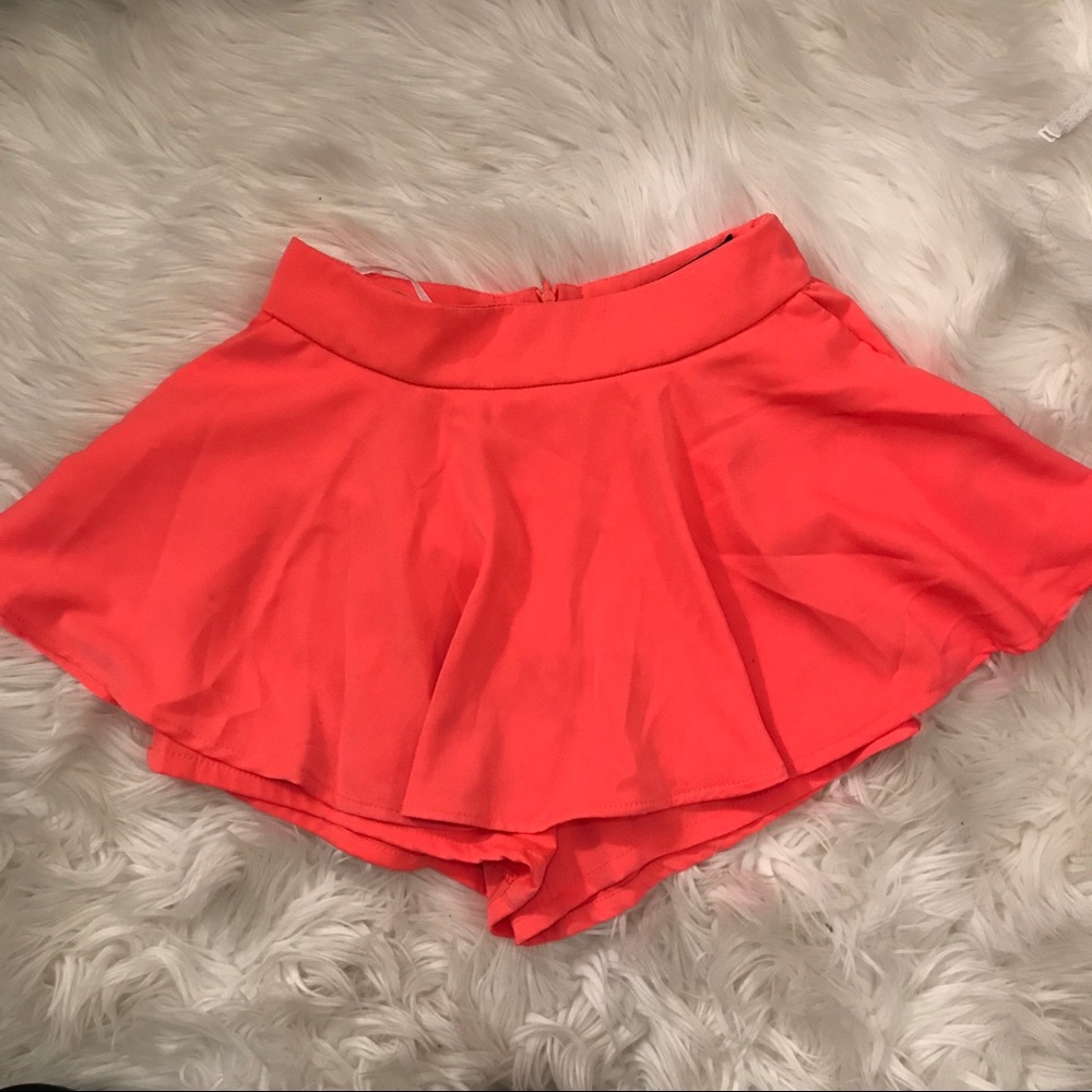 Neon orange skort